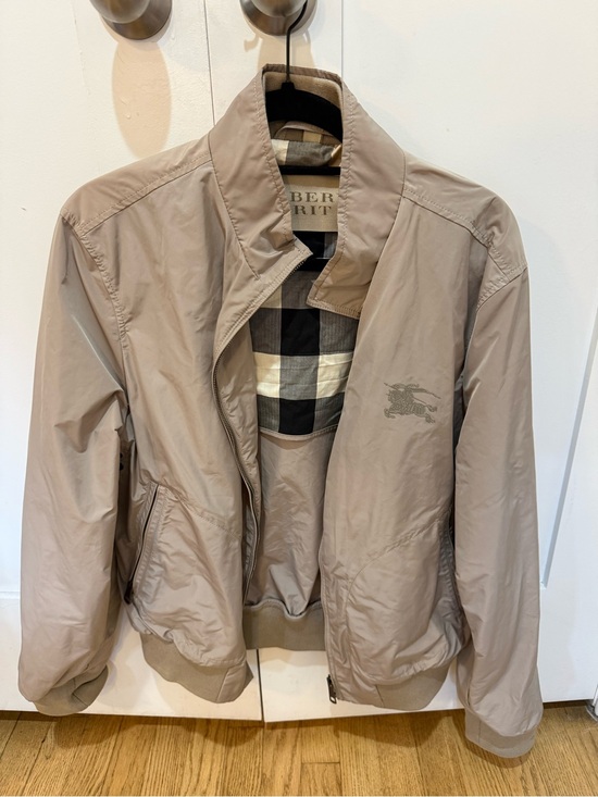 Burberry Other - Burberry Brit men Khaki Beige Check Bomber Jacket